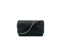 Pluspup Pleated Glitter Clutch Bag with Chain Strap - Black