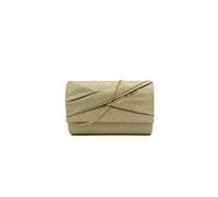 Pluspup Pleated Glitter Clutch Bag with Chain Strap - Gold