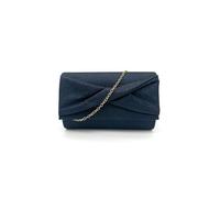 Pluspup Pleated Glitter Clutch Bag with Chain Strap - Navy