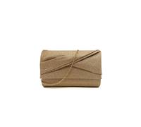 Pluspup Pleated Glitter Clutch Bag with Chain Strap - Rose gold