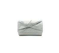 Pluspup Pleated Glitter Clutch Bag with Chain Strap - Silver