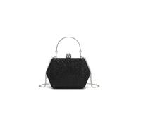 Pluspup Women's Glitter Evening Hexagon Clutch Bag Crystal Clasp in Black Pluspup Black One Size