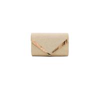 Pluspup Women's Glitter V Shape Envelope Evening Clutch Bag with Chain Strap in Gold Pluspup Gold One Size