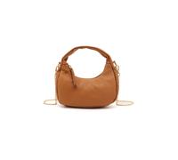 Pluspup Women's Small Half Moon Genuine Italian Leather Crossbody Clutch Bag in Brown Pluspup Brown One Size
