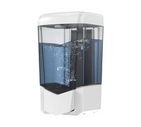 PLUSSEN Soap Dispenser Wall Mount, Adhesive No Drill Commercial Hand Soap Dispenser 800ml Hand Sanitizer Dispenser for Liquid/Gel Soap Bathroom Kitchen (White)