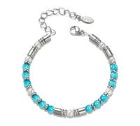 PLUSSIDA Beaded Bracelets for Women Silver Colored Boho Festival Adjustable Bracelet Trendy Jewelry Gifts Rose Pearl Clear Quartz Crystal Zircon Amethyst Natural Malachite Amazonite Turquoise Beads