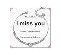 PLUSSIDA Stainless Steel Beaded Morse Code Bracelets for Women and Men,2025 Graduation Gifts for Her Him Mom Wife Daughter Son Unique Funny Inspirational Gifts Best Friends Friendship Birthday Gift
