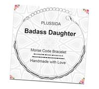 PLUSSIDA Stainless Steel Beaded Morse Code Bracelets for Women and Men,2025 Graduation Gifts for Her Him Mom Wife Daughter Son Unique Funny Inspirational Gifts Best Friends Friendship Birthday Gift