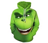 Plustrong Unisex 3D Casual Pullover Hoodie Hooded Sweatshirts, Grinch 454, Large