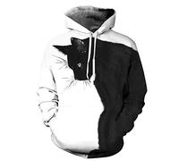 Plustrong Unisex 3D Casual Pullover Hoodie Hooded Sweatshirts - - Large