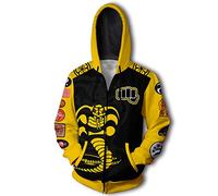 Plustrong Unisex 3D Print Zip Up Hoodie Pullover Hooded Sweashirt Jacket with Pockets - yellow - XL