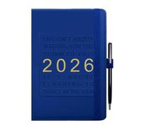 Plusupon 2026 Diary, A5 Diary 2026 Week to View January to December, Daily Monthly Weekly Planner with Colorful Monthly Tabs, Pen, Pen Loop, Bookmark for School Work, Blue