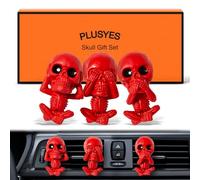 PLUSYES Skull Car Air Freshener Vent Clips, Goth Decor Interior, Gothic Halloween Cool Decoration Horror Skeleton Dashboard Accessories Spooky, Cute Funny Gifts for Men Women