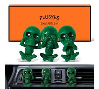 PLUSYES Skull Car Air Freshener Vent Clips, Goth Decor Interior, Gothic Halloween Cool Decoration Horror Skeleton Dashboard Accessories Spooky, Cute Funny Gifts for Men Women