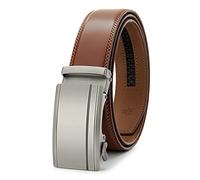 PlusZis 28"-60 "Men's Leather Ratchet Dress Belt Big And Tall With Automatic Buckle