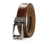 PlusZis 28"-60 "Men's Leather Ratchet Dress Belt Big And Tall With Automatic Buckle