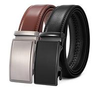 PlusZis 28"-60 "Men's Leather Ratchet Dress Belt Big And Tall With Automatic Buckle
