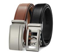 PlusZis 28"-60 "Men's Leather Ratchet Dress Belt Big And Tall With Automatic Buckle