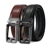 PlusZis 28"-60 "Men's Leather Ratchet Dress Belt Big And Tall With Automatic Buckle