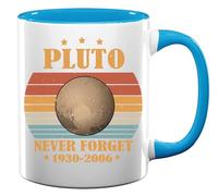 Pluto 1930 to 2006 Never Forget Ceramic Tea Coffee Mug Light Blue