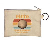 Pluto 1930 to 2006 Never Forget Key Chain Coin Purse Beige