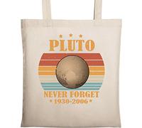 Pluto 1930 to 2006 Never Forget Natural Ecological Cotton Tote Bag Beige