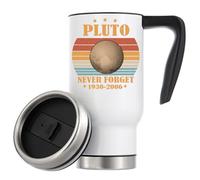 Pluto 1930 to 2006 Never Forget Vacuum Insulated Thermal Travel Coffee Mug 480ml White