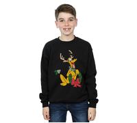 Pluto Christmas Reindeer Sweatshirt Disney Black 5-6 Years