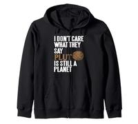 Pluto Is Still a Planet Retro Space Science Statement Zip Hoodie