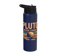 Pluto Never Forget 1930-2006 Space Retro Stainless Steel Insulated Water Bottle