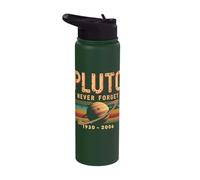 Pluto Never Forget 1930-2006 Space Retro Stainless Steel Insulated Water Bottle