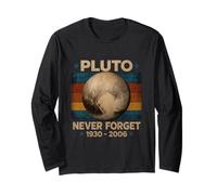 Pluto Never Forget Funny Planet Tribute Astronomy Long Sleeve T-Shirt