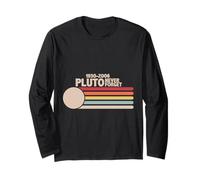 Pluto Never Forget Funny Retro Space Science Long Sleeve T-Shirt