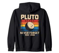 Pluto Never Forget - Space Nostalgia Astronomy Humor Zip Hoodie
