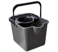 Pluto Packaging 1 X 12L Metallic Plastic Mop Bucket For Cleaning Hard Floors With Lip For Easy Pouring