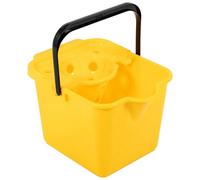 Pluto Packaging 1 X 12L Yellow Plastic Mop Bucket For Cleaning Hard Floors With Lip For Easy Pouring