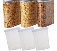 Pluto Packaging 1 X 3L Plastic Cereal Kitchen Storage Box Dry Food Clear Container With Lid For Pasta & Rice