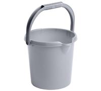 Pluto Packaging 1 X 5 Litre Grey Graduated Capacity Marked Strong Plastic Buckets With Handle & Spout