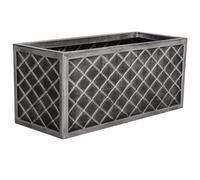 Pluto Packaging 1 X Lazio Effect Trough Patio Planter Pewter Grey Large Garden Flower Pot