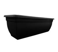 Pluto Packaging 1 X Winchester Trough Black 60Cm Rectangular Bell Pot Indoor Outdoor Flower Planter