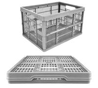 Pluto Packaging 10 X 32 Litre Multipurpose Foldable Stacking Crates Complete With Handles Perfect For Storage