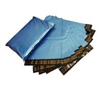 Pluto Packaging 100 X 10X14" (245X345mm) Metallic Blue Polythene Waterproof Self Sealing Postal Mailing Bags