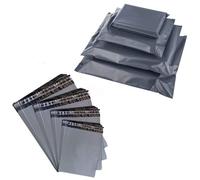Pluto Packaging 100 X 21X24" (533X609mm) Plain Grey Polythene Waterproof Self Sealing Postal Mailing Bags