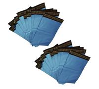Pluto Packaging 100 X 8.5X14" (216X350mm) Metallic Blue Polythene Waterproof Self Sealing Postal Mailing Bags