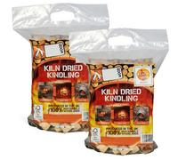Pluto Packaging 2 Bags X 2-3Kg Ready To Burn Dried Firewood Kindling Net Easy To Light For Open Fires