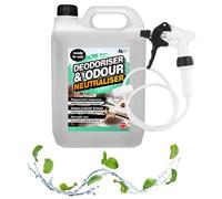 Pluto Packaging 2 X 5L Deodoriser & Odour Neutraliser Complete With Long Trigger Hose