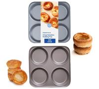 Pluto Packaging 2 X Giant Easy To Use Non-Stick 4 Cup Yorkshire Pudding Oven Baking Tray