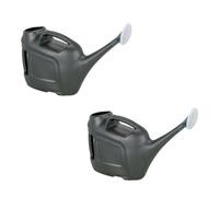 Pluto Packaging 2 X Green 6L Lightweight Watering Can With Handle & Sprinkler Head Suitable For Watering Plants, Tubs, Pots & Hanging Baskets