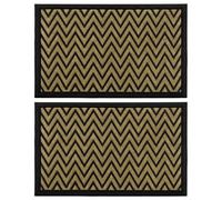 Pluto Packaging 2 X Long Lasting Zig Zag Non-Slip Super Absorbent Grass, Mud, Dirt Large 40X60Cm Scraper Doormats With Rubber Backing
