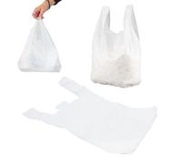 Pluto Packaging 2000 X Strong White Plastic Vest Style 10X15X18" Carrier Bags For Shopping & Groceries